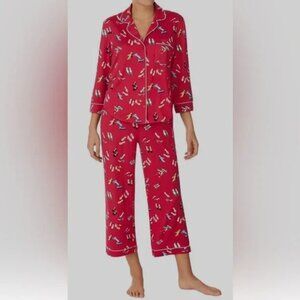 KATE SPADE - 2-Piece Cropped Pajama Set -- Party Shoes -- Red -- Size Small  NWT